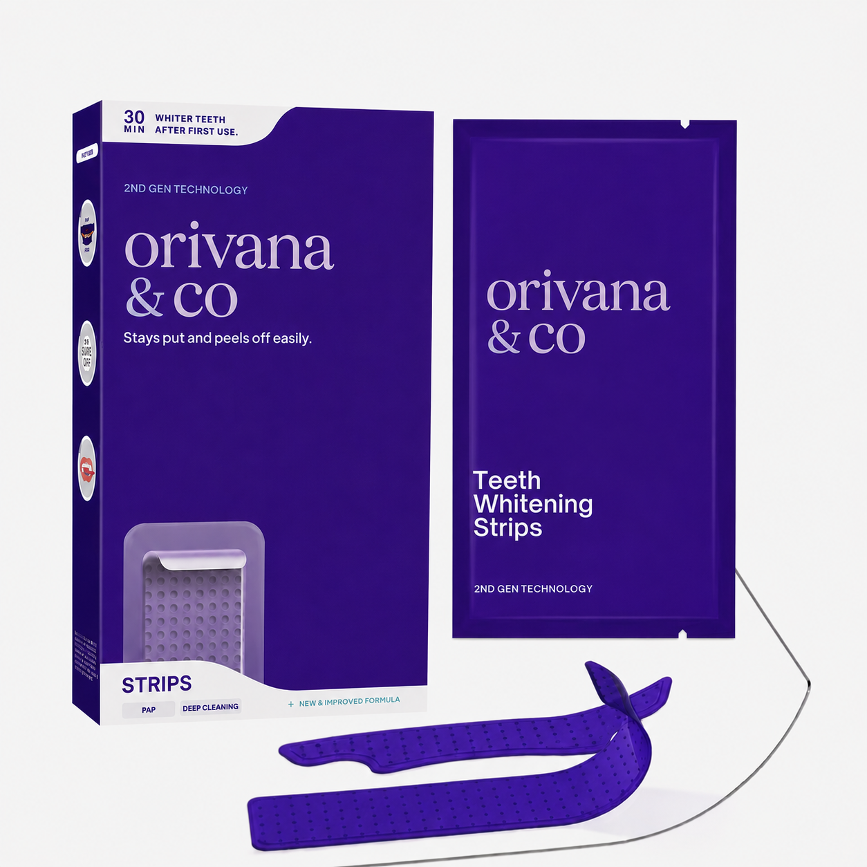 Orivana Violet Glow™ Teeth Whitening Strips (14 Pairs)