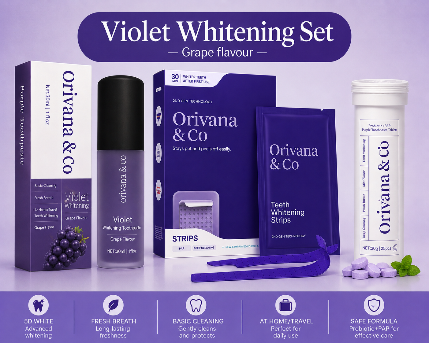 Violet Whitening Set -Grape Flavour