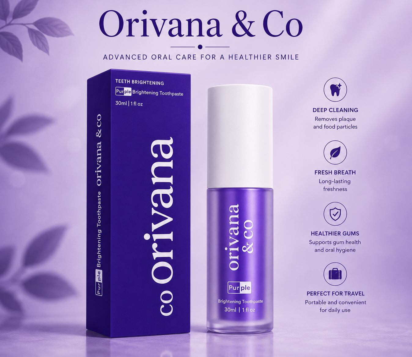 Orivana Violet Whitening Toothpaste -Mint Flavour